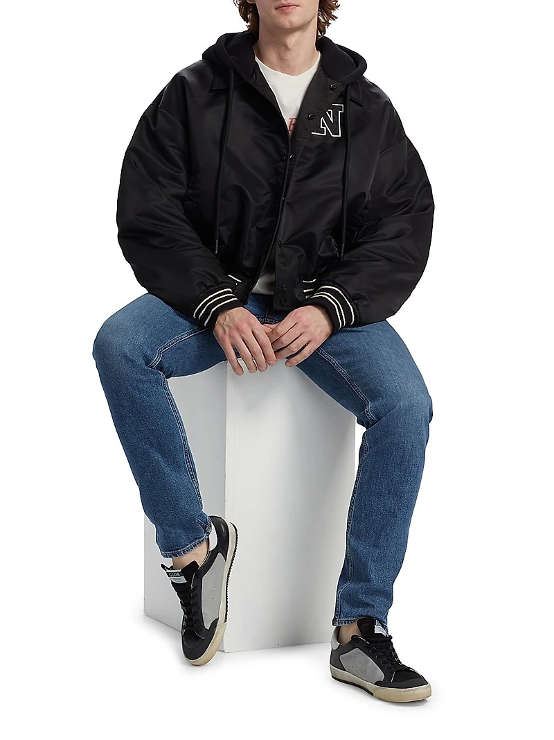 Hooded Logo Bomber Jacket