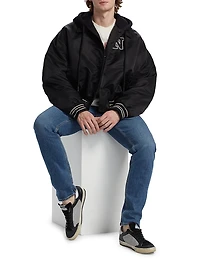 Hooded Logo Bomber Jacket