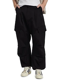 Pleated Wide-Leg Cargo Pants