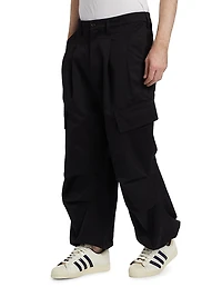Pleated Wide-Leg Cargo Pants