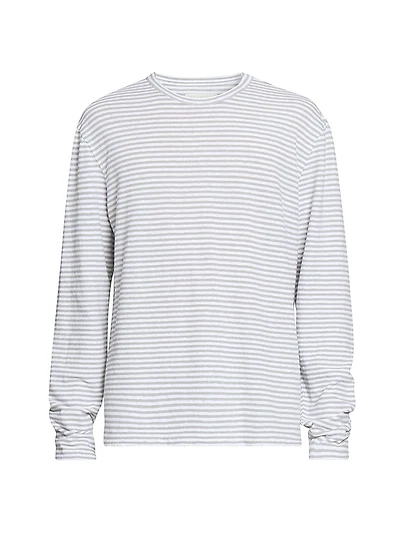 Striped Cotton-Linen Crewneck Shirt