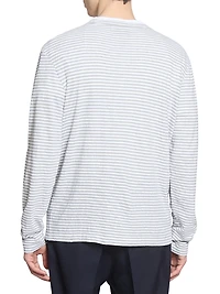Striped Cotton-Linen Crewneck Shirt