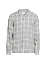 Eren Plaid Ramie Button-Front Shirt