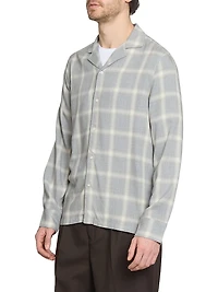 Eren Plaid Ramie Button-Front Shirt