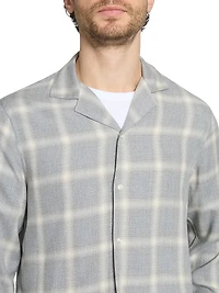 Eren Plaid Ramie Button-Front Shirt