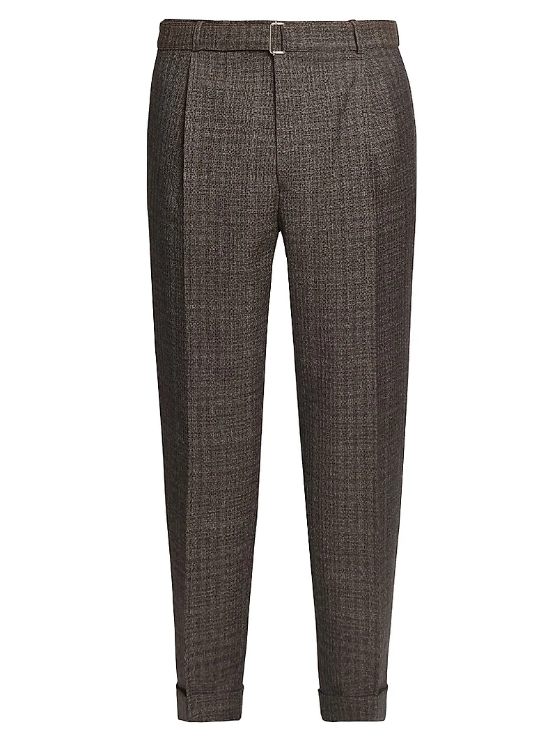 Hugo Plaid Virgin-Wool Straight-Leg Pants