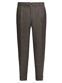 Hugo Plaid Virgin-Wool Straight-Leg Pants