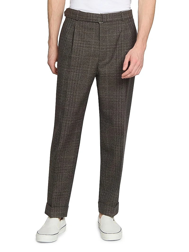 Hugo Plaid Virgin-Wool Straight-Leg Pants