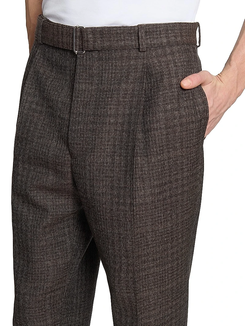 Hugo Plaid Virgin-Wool Straight-Leg Pants