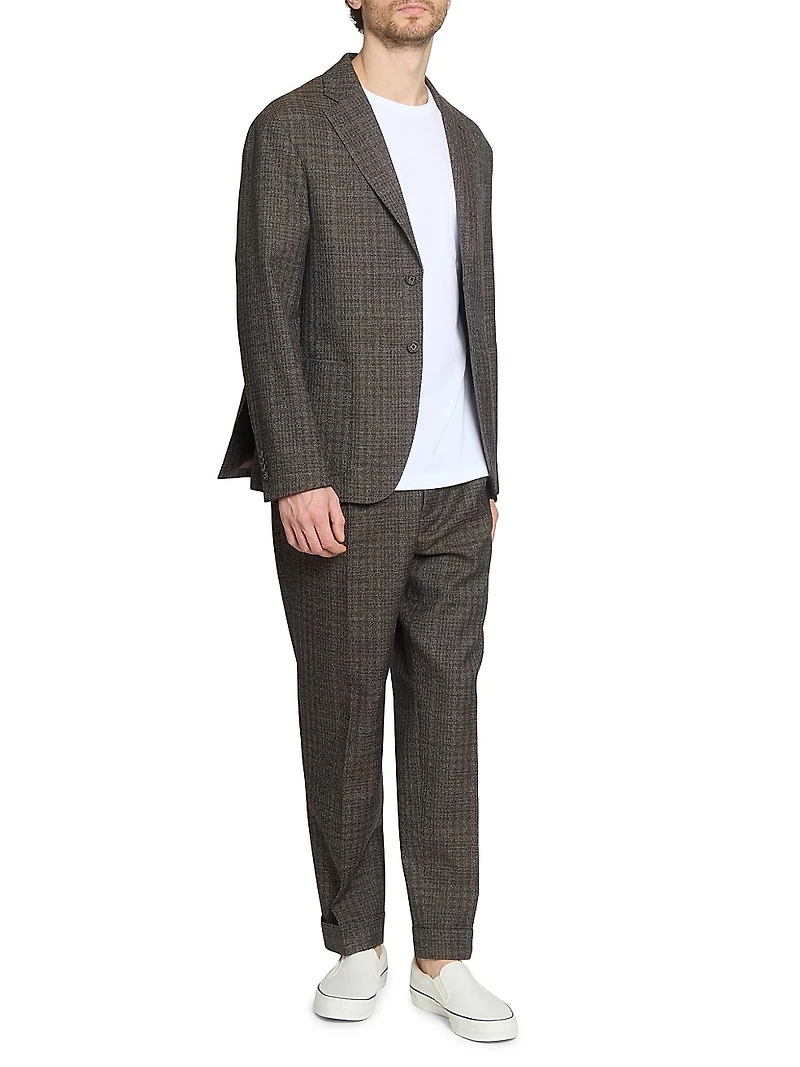 Hugo Plaid Virgin-Wool Straight-Leg Pants