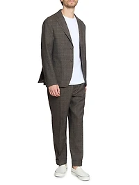 Hugo Plaid Virgin-Wool Straight-Leg Pants