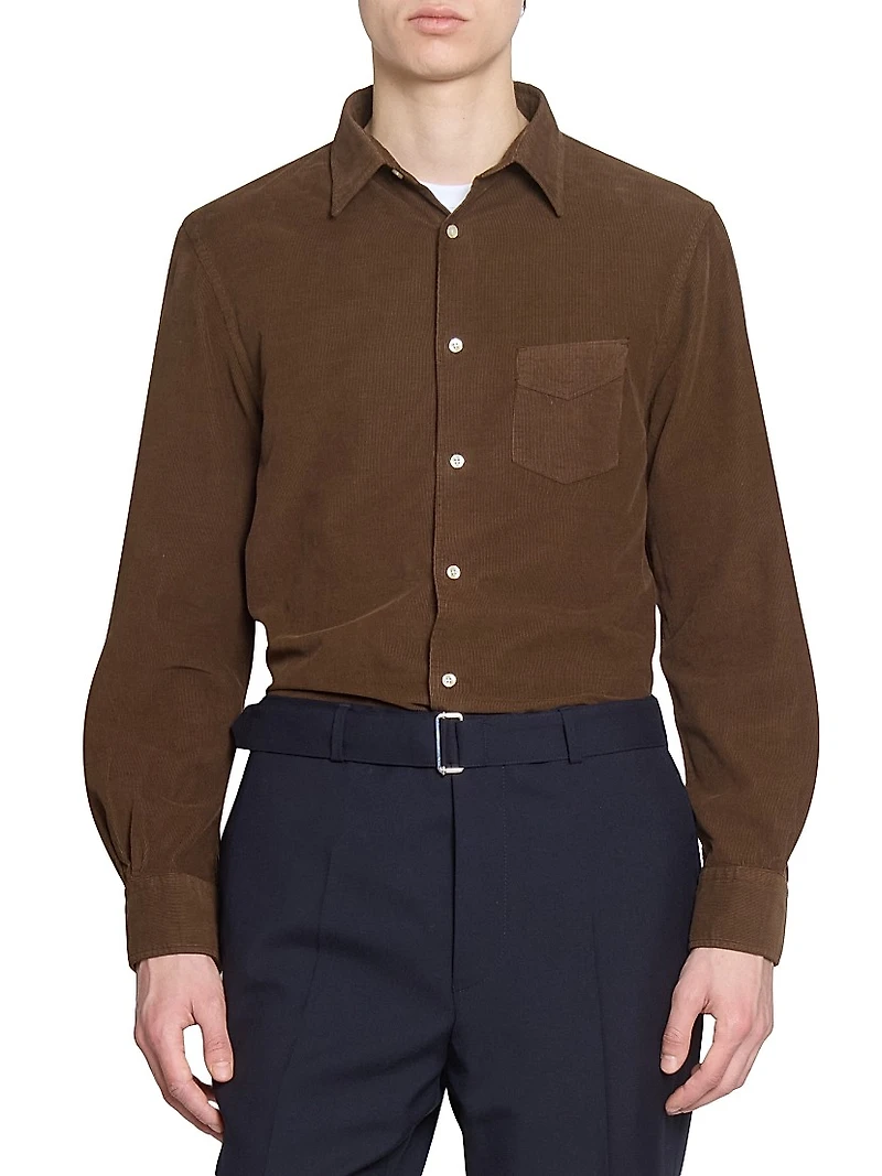 Benoit Corduroy Button-Front Shirt