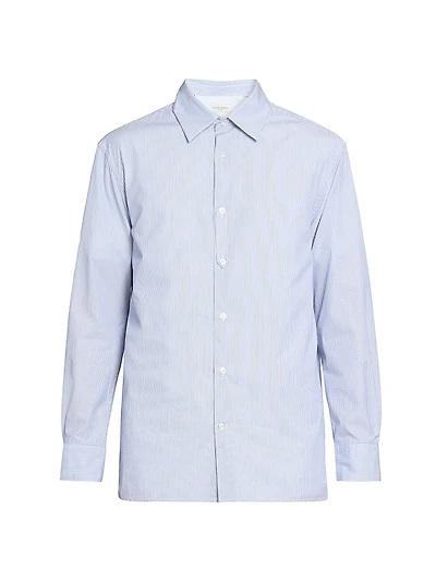 Galahad Striped Cotton Button-Front Shirt