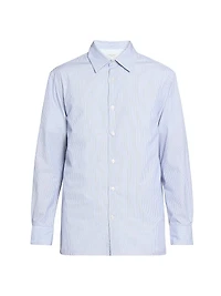 Galahad Striped Cotton Button-Front Shirt