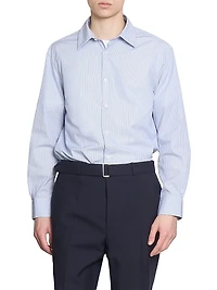 Galahad Striped Cotton Button-Front Shirt