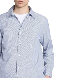 Galahad Striped Cotton Button-Front Shirt