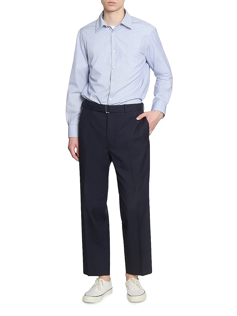 Galahad Striped Cotton Button-Front Shirt