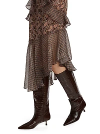 Rakal Paisley Chiffon Asymmetric Midi-Skirt