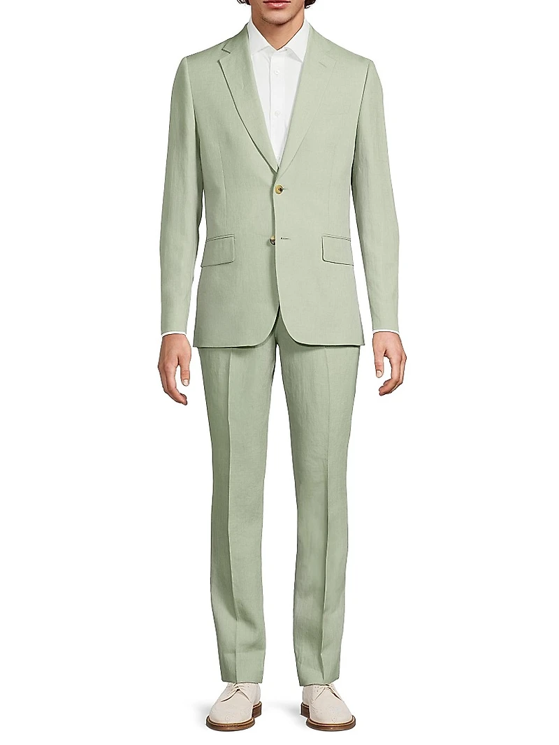 Tailored Linen Two-Button Suit