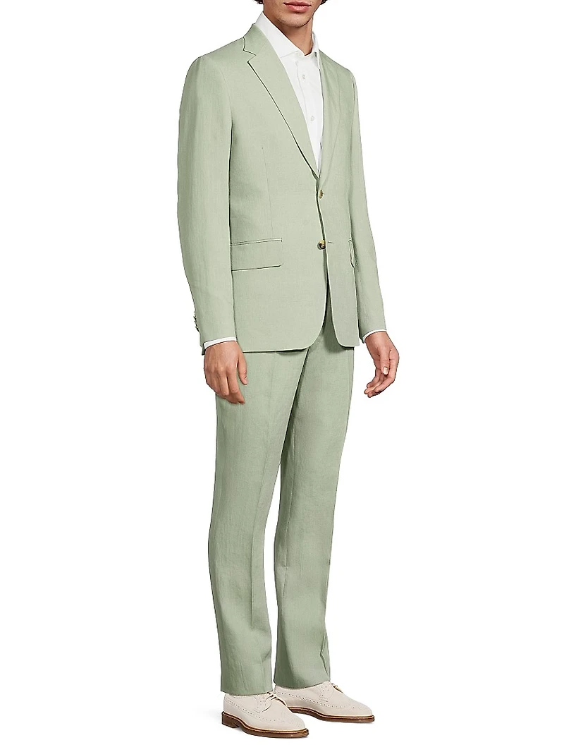 Tailored Linen Two-Button Suit