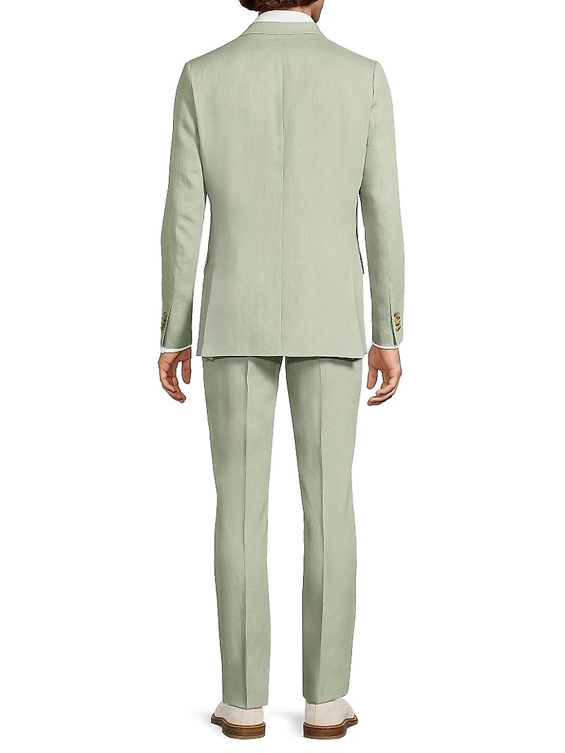 Tailored Linen Two-Button Suit