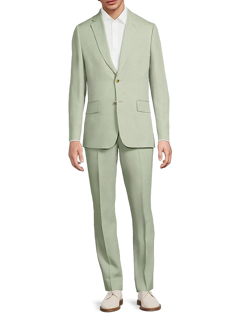Tailored Linen Two-Button Suit