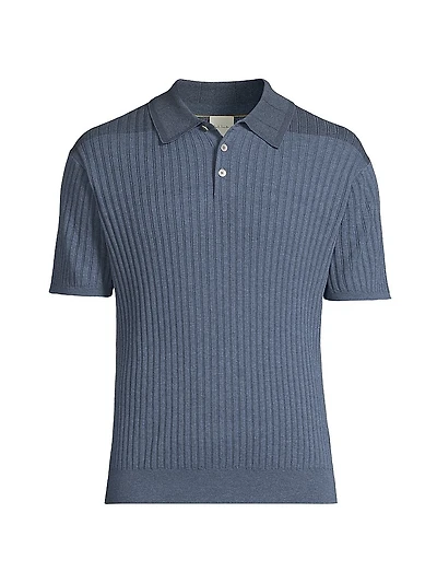 Cotton Knit Polo Sweater