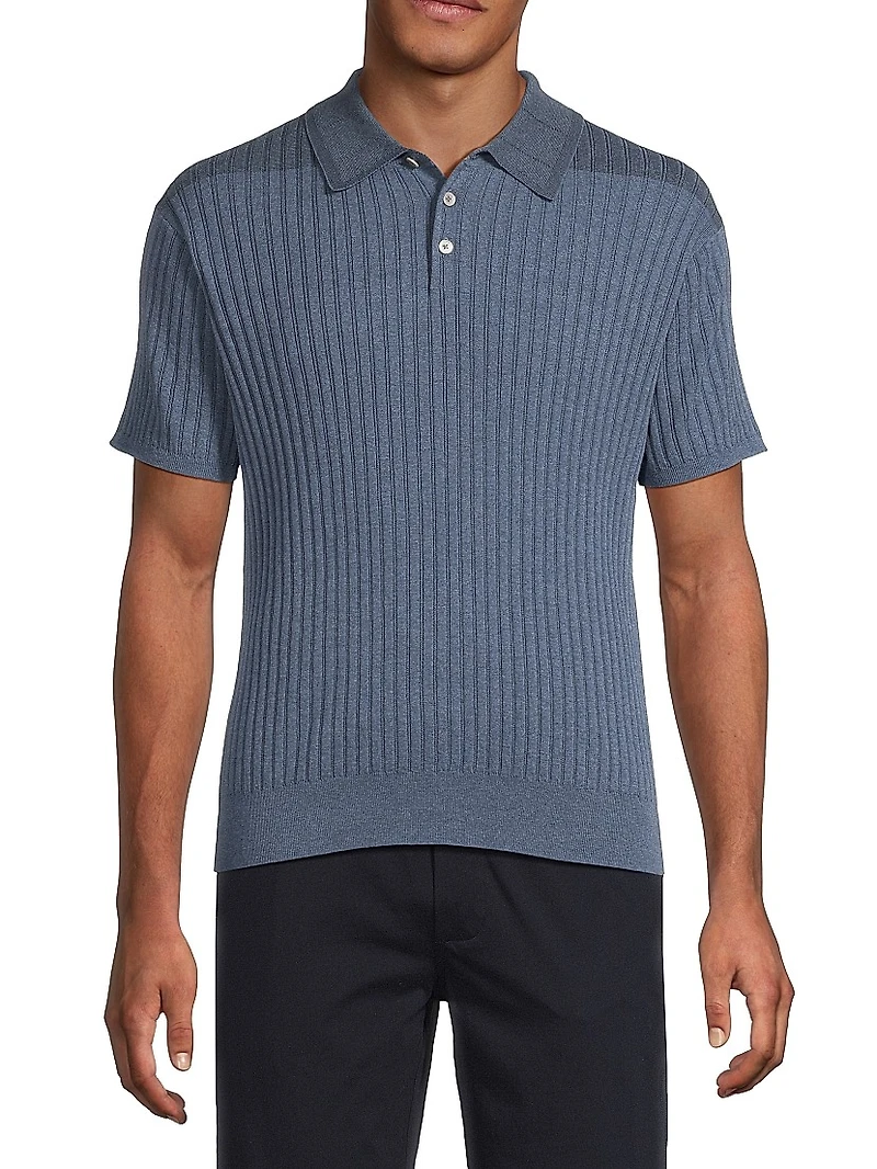 Cotton Knit Polo Sweater