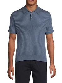 Cotton Knit Polo Sweater