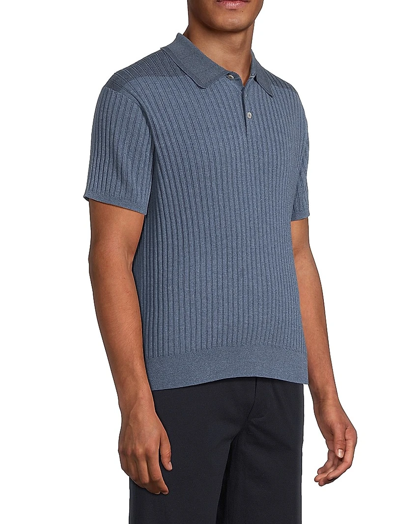 Cotton Knit Polo Sweater