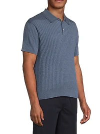 Cotton Knit Polo Sweater