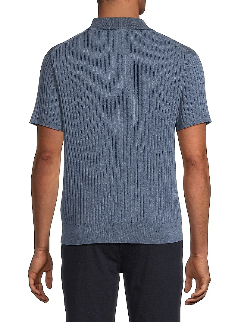 Cotton Knit Polo Sweater