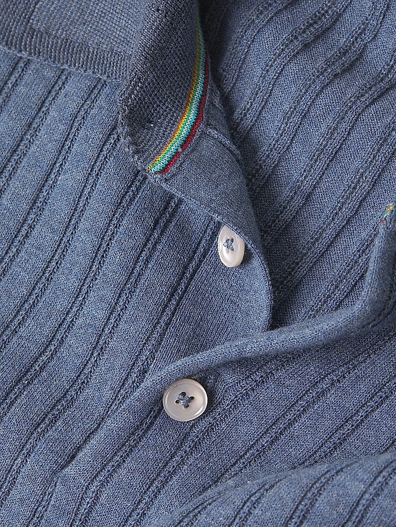 Cotton Knit Polo Sweater