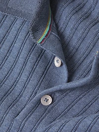 Cotton Knit Polo Sweater
