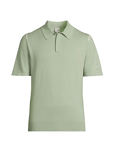 Cotton Knit Polo Sweater