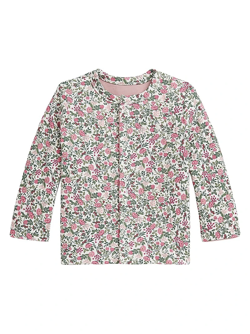 Baby Girl's 3-Piece Bodysuit, Cardigan & Footed Pants Set