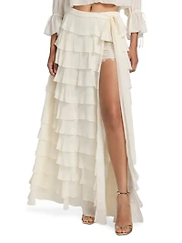 Reiyanette Tiered Chiffon Maxi Skirt