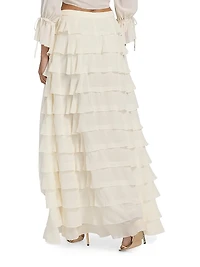 Reiyanette Tiered Chiffon Maxi Skirt