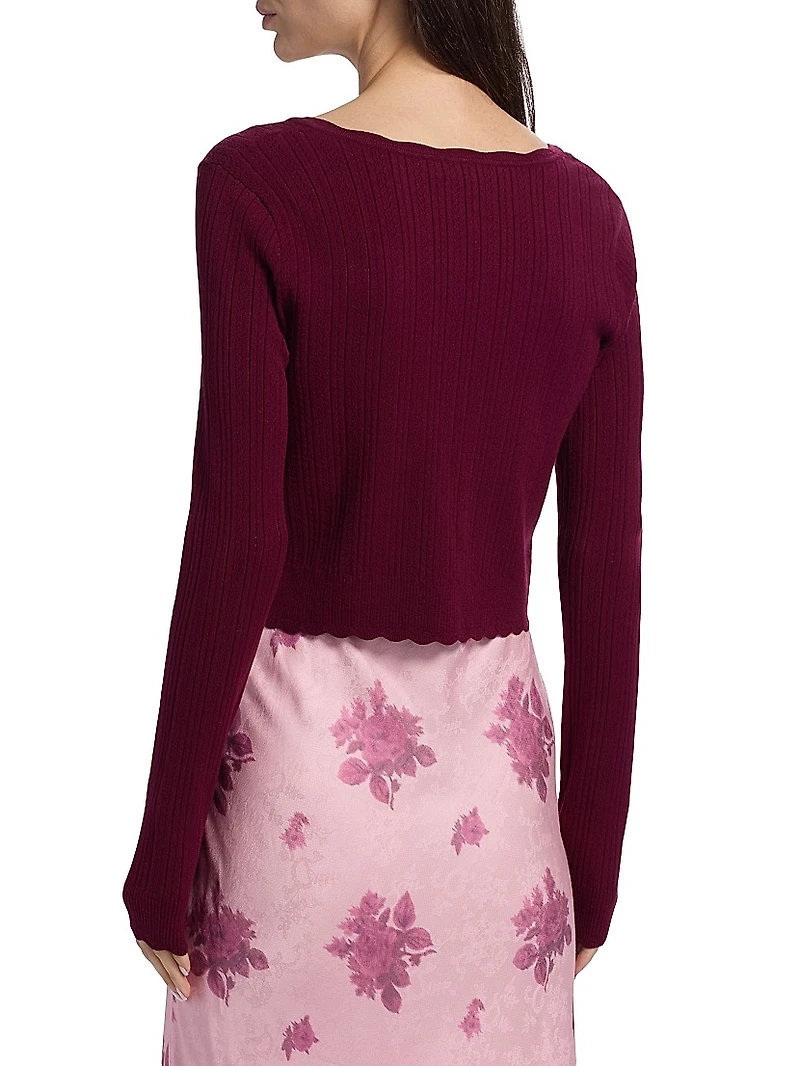 Martti Pointelle-Knit Cardigan