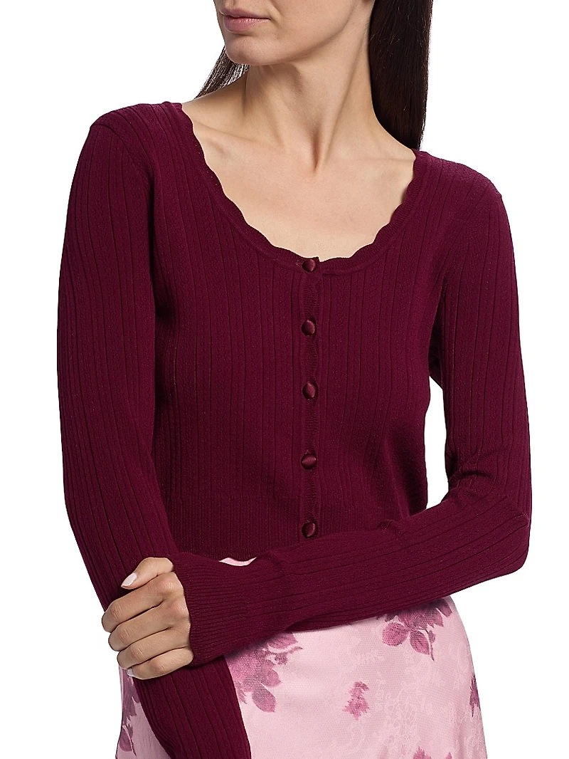 Martti Pointelle-Knit Cardigan