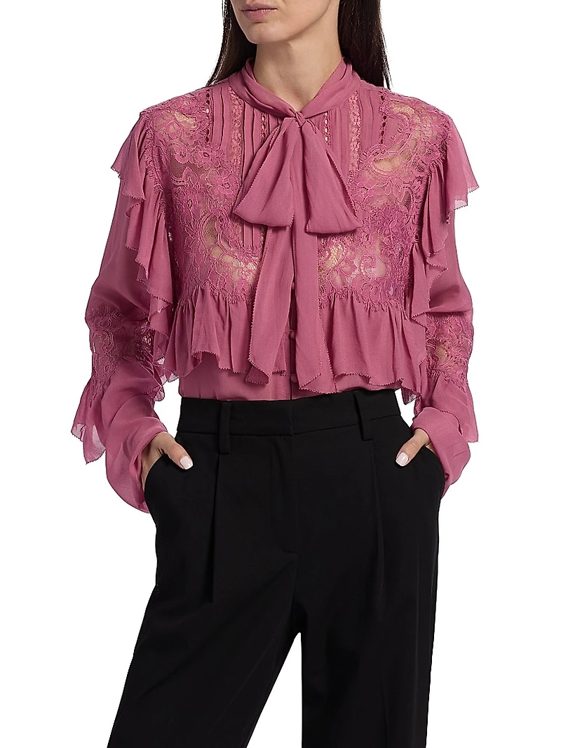Farah Ruffled Chiffon Top