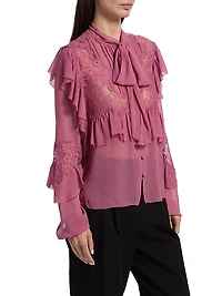 Farah Ruffled Chiffon Top