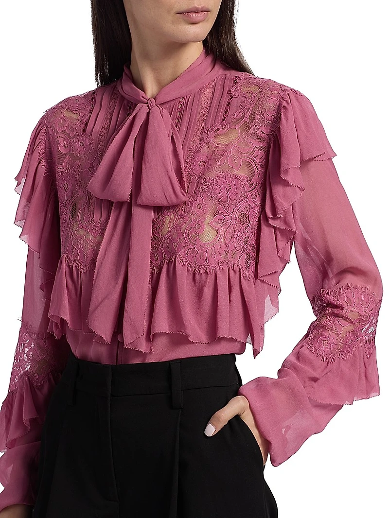Farah Ruffled Chiffon Top