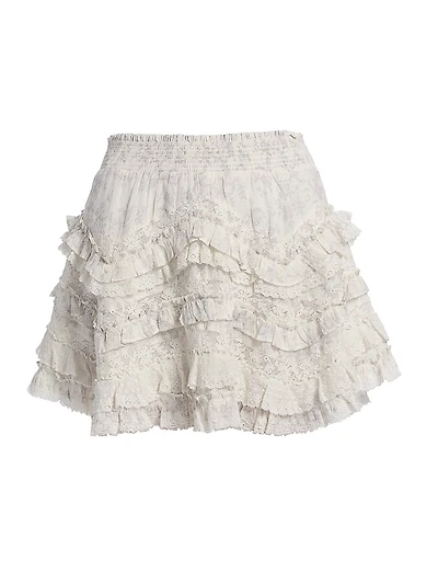 Serevina Floral Ruffle Miniskirt