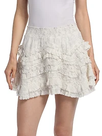 Serevina Floral Ruffle Miniskirt