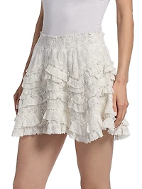 Serevina Floral Ruffle Miniskirt