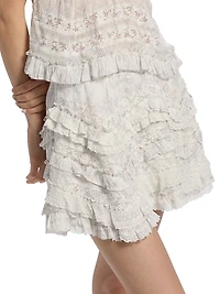 Serevina Floral Ruffle Miniskirt