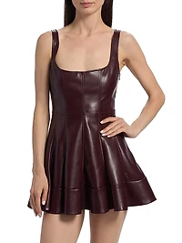 Fauber Faux-Leather Minidress