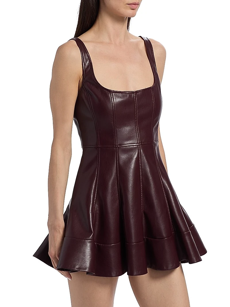Fauber Faux-Leather Minidress