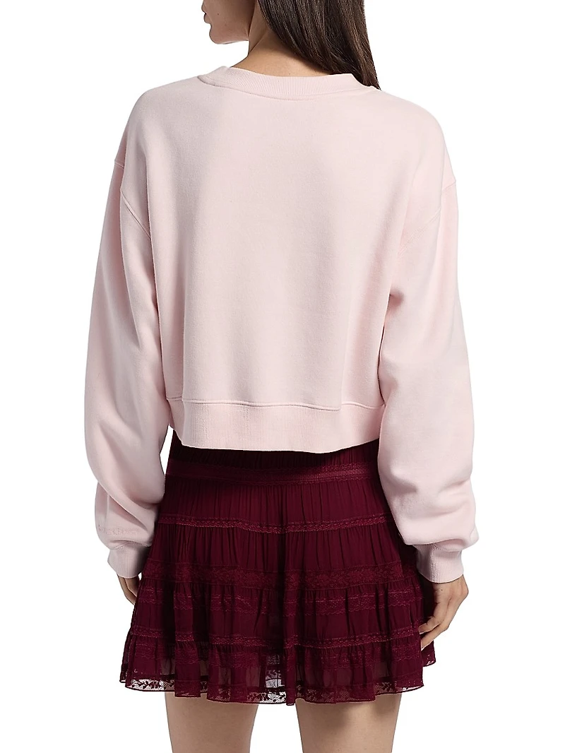 Rylan Cotton-Blend Embellished Bow Sweater